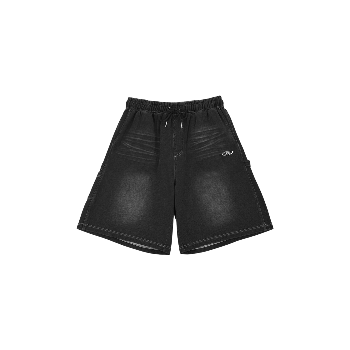 BG3MSP212BD BORN TO WIN Denim Like Carpenter Bermuda Pants Black Denim