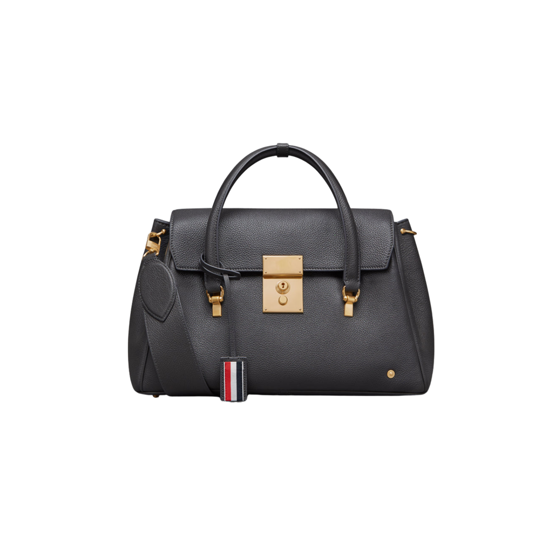 FAP483A-L0105-025 Thom Browne Soft Pebble Grain Bolton Bag Dark Grey