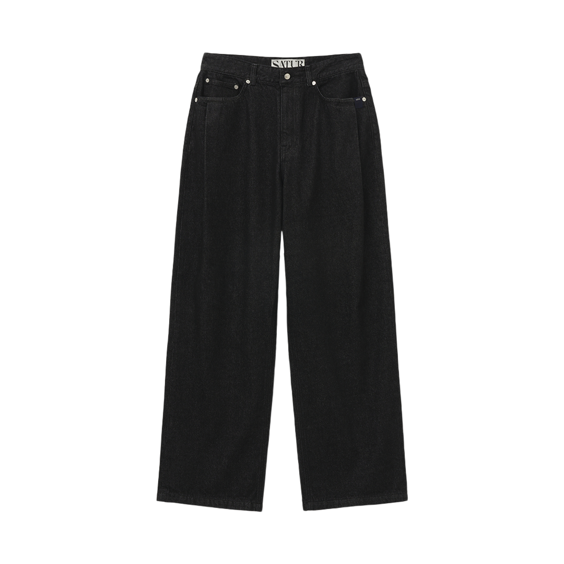 SA253MDP10BLK0 SATUR Wide Curved Denim Pants Black