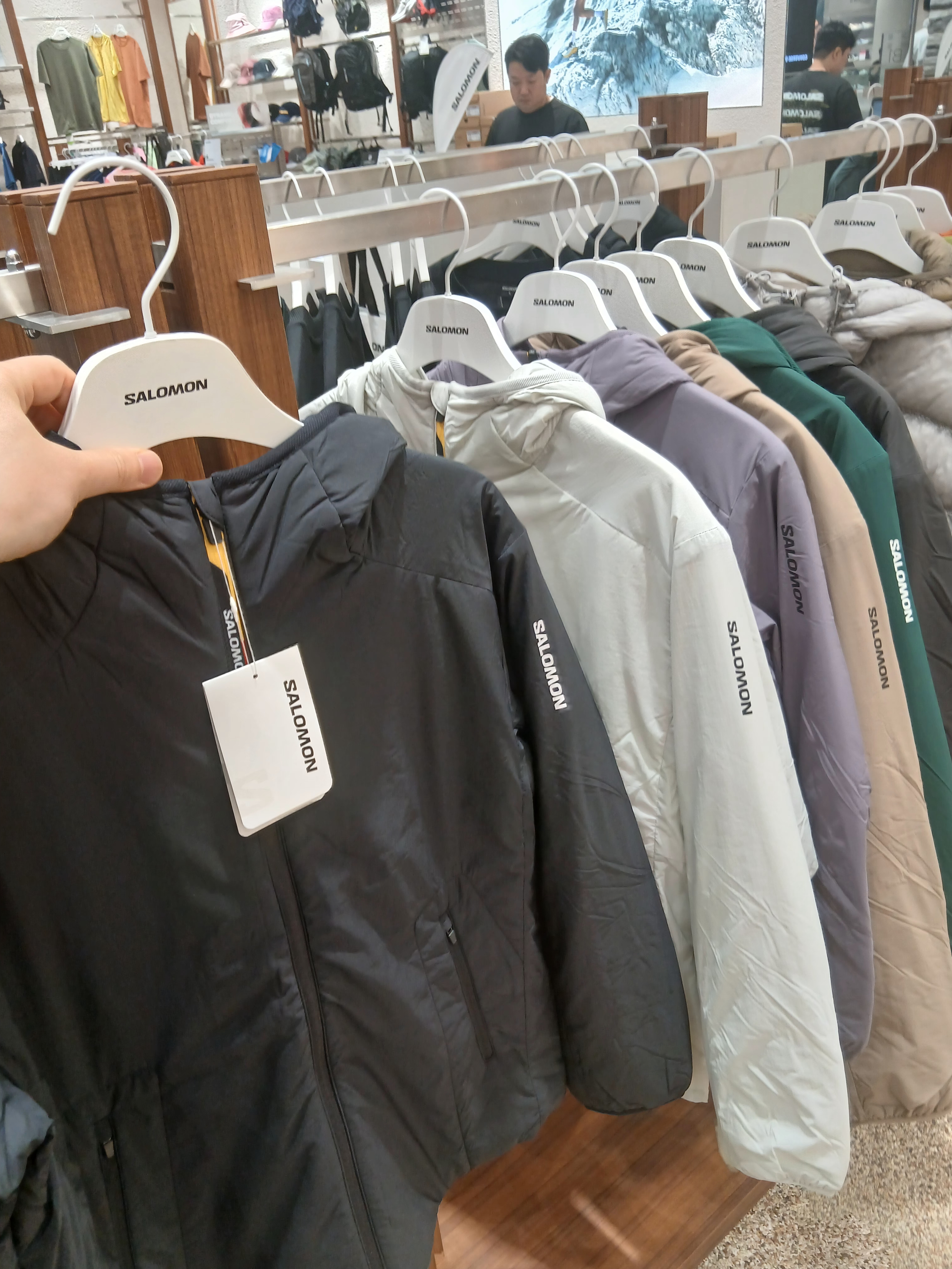 Salomon Modisay Padded Jacket Black, Salomon Modisay Padded Jacket Light Grey 착용 스타일 - 1