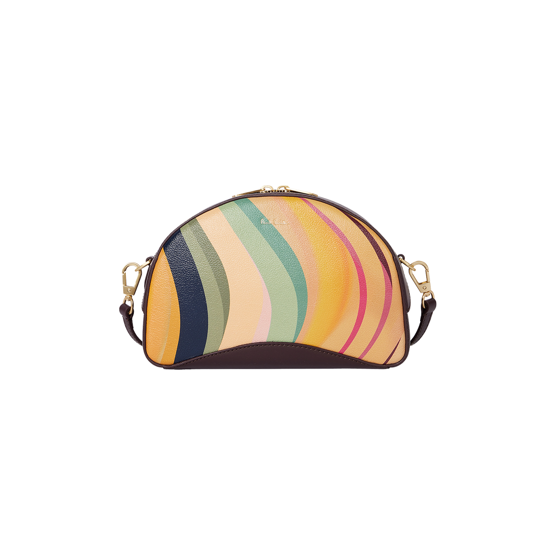 W1A-8032-GSWIRL-90 Paul Smith Leather Curved Camera Bag Dusky Swirl
