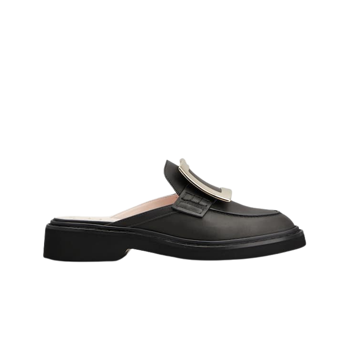 (W) 로저 비비에 비브 레인저스 레더 뮬 블랙((W) Roger Vivier Viv Rangers Mules in Leather Black) - 1