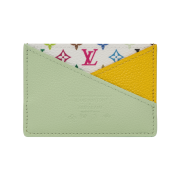Louis Vuitton x Murakami Takashi Criss Cross Card Holder Multicolor Green Tea Gingko Yellow