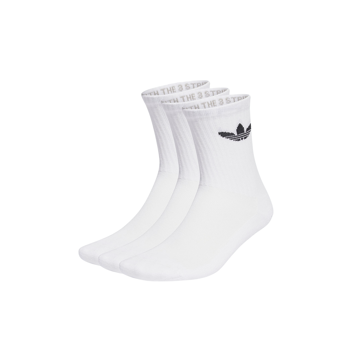 아디다스 트레포일 쿠션 크루 삭스 화이트 (3개입)(Adidas Trefoil Cushion Crew Socks White (3 Pack))