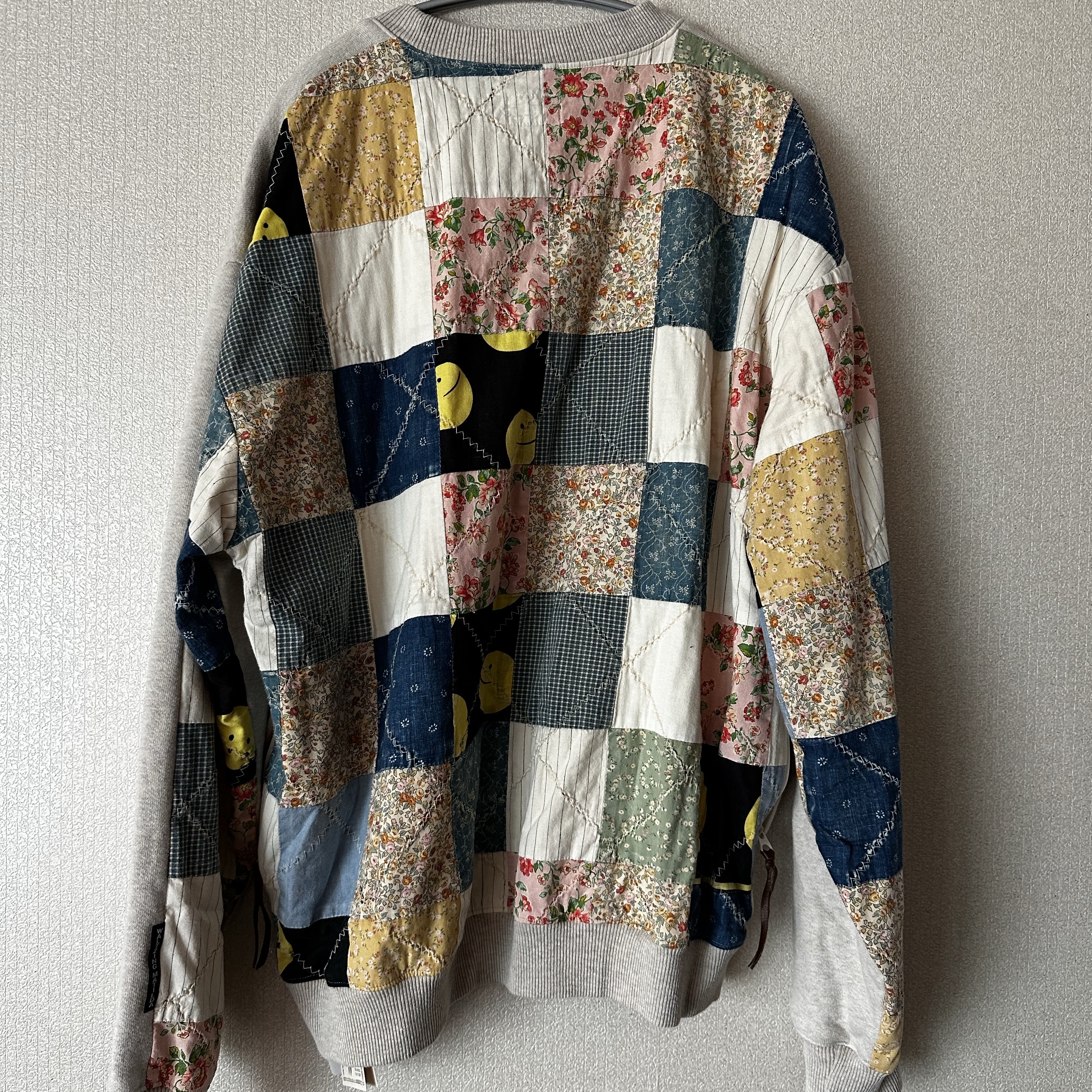 Kapital Top Fleece Rainbowy Quilt Two Tone Big Sweatshirt Kinari 착용 스타일