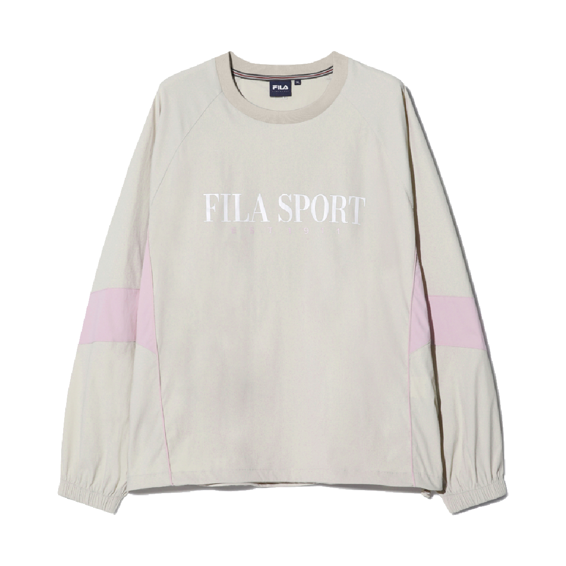 1100FS253PO01X004260 [6% 적립] FILA Stretch Woven Colorblock Sweatshirt Beige