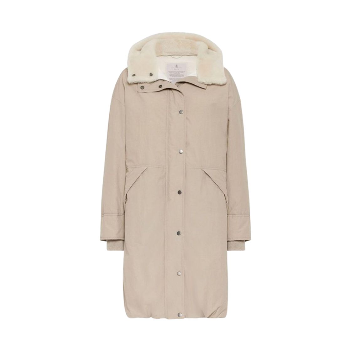 (W) 브루넬로 쿠치넬리 롱 퍼 인서트 다운 자켓 베이지((W) Brunello Cucinelli Long Fur Insert Down Jacket Beige)