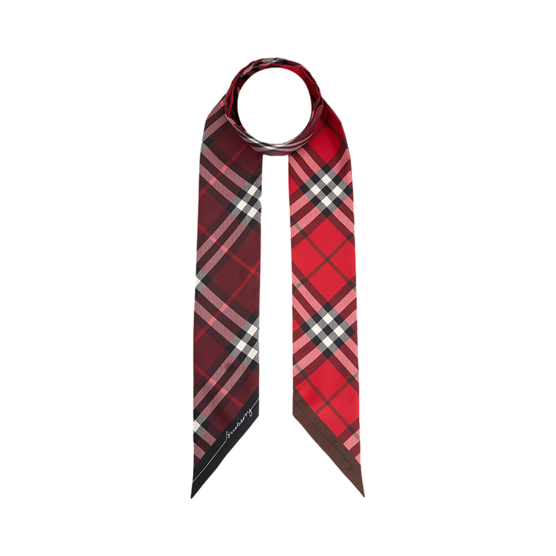 (W) 버버리 체크 실크 스카프 레드((W) Burberry Check Silk Scarf Red)