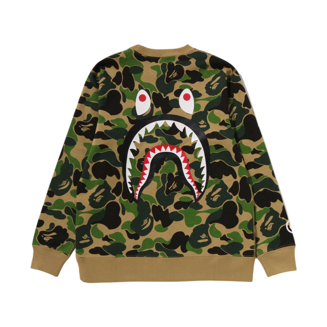(키즈) 베이프 196 ABC 카모 샤크 크루넥 스웨트셔츠 그린((Kids) BAPE 196 ABC Camo Shark Crewneck Sweatshirt Green) - 2