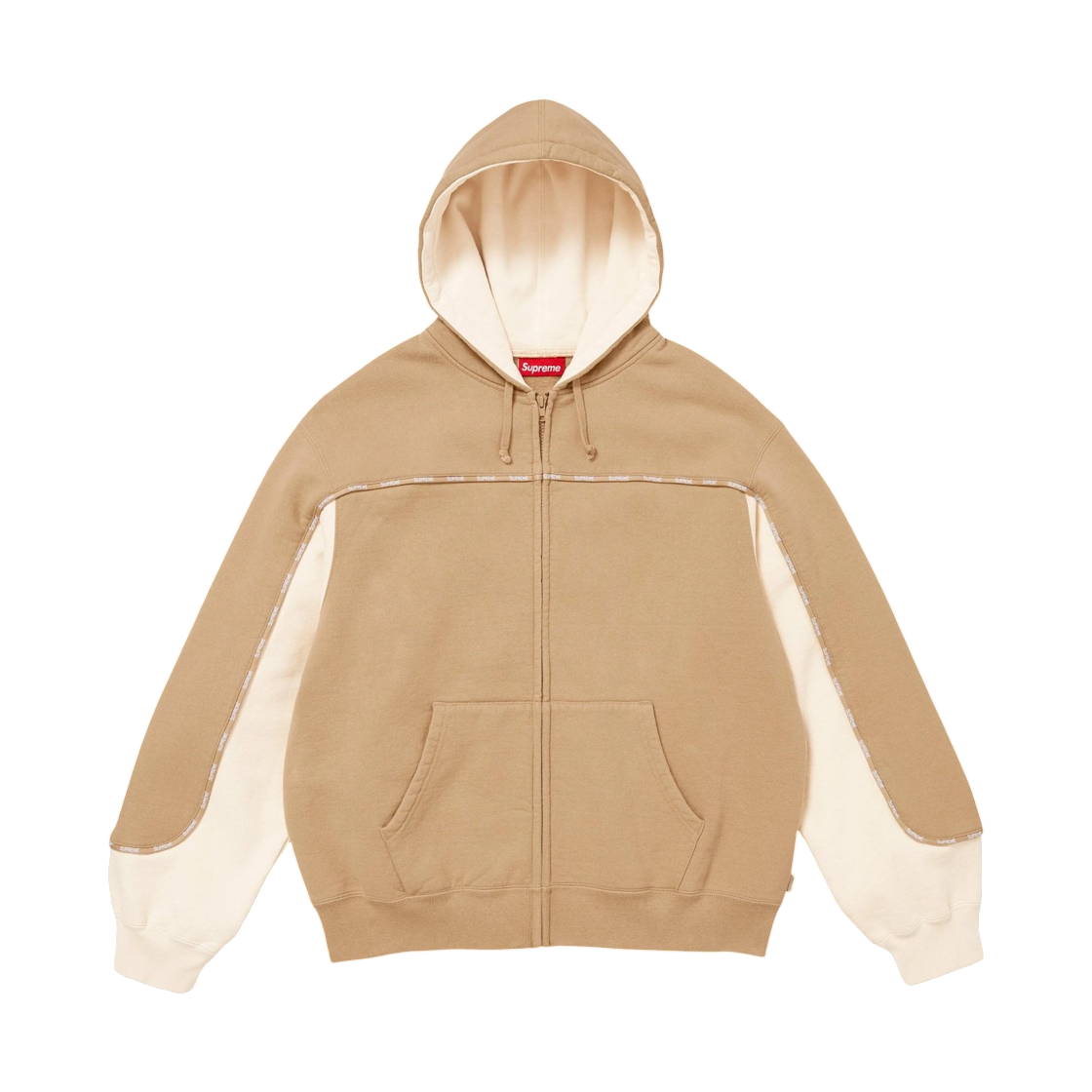 슈프림 파이핑 집업 후드 스웨트셔츠 다크 탄 - 25FW(Supreme Piping Zip Up Hooded Sweatshirt Dark Tan - 25FW) - 1