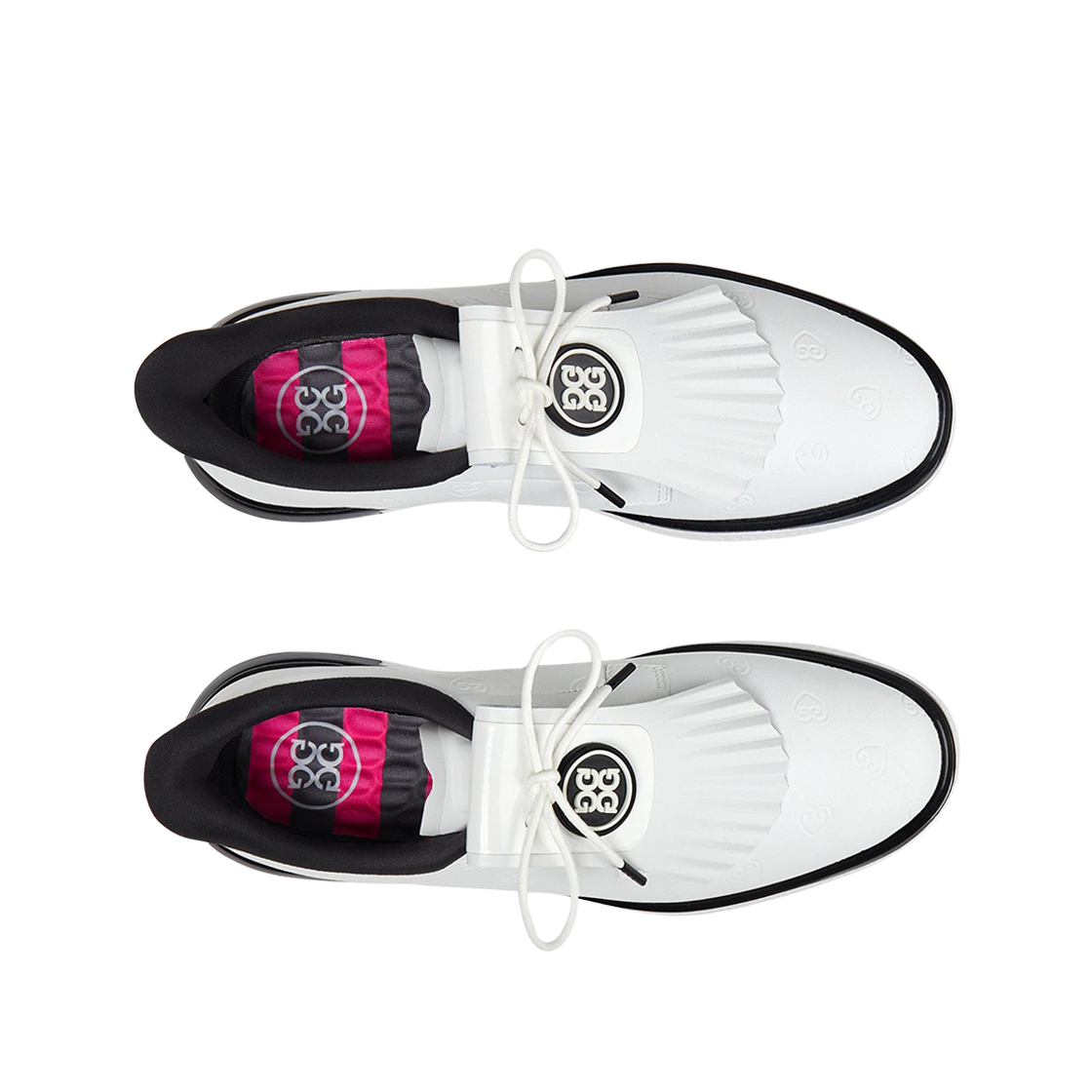 (W) 지포어 갤리밴2r 디보스드 하트 지스 킬티 골프 슈즈 스노우 오닉스((W) G/Fore Gallivan2r Debossed Heart G's Kiltie Golf Shoes Snow Onyx) - 2