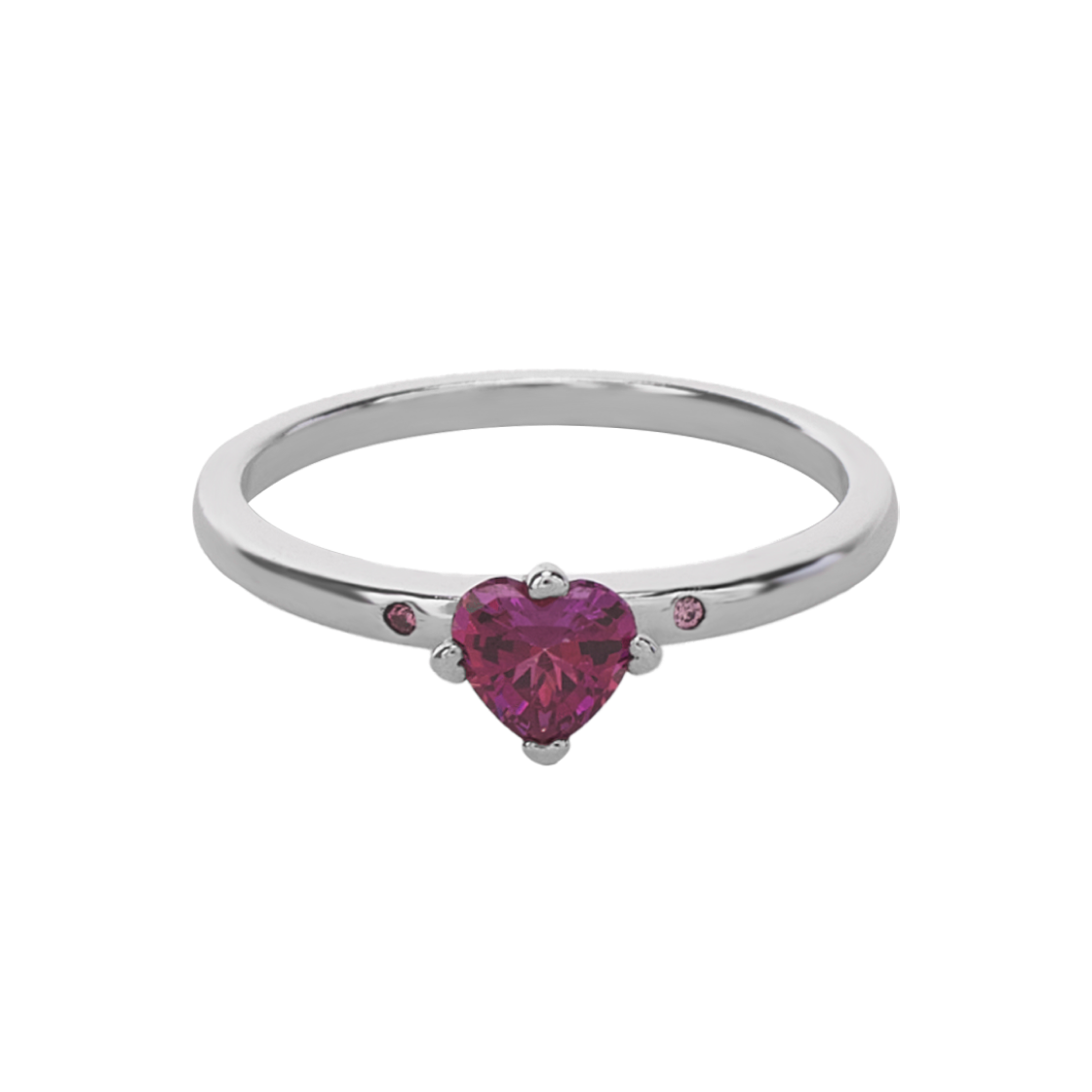 (W) 판도라 스파클링 하트 링 스털링 실버 레드((W) Pandora Sparkling Heart Ring Sterling Silver Red) - 1