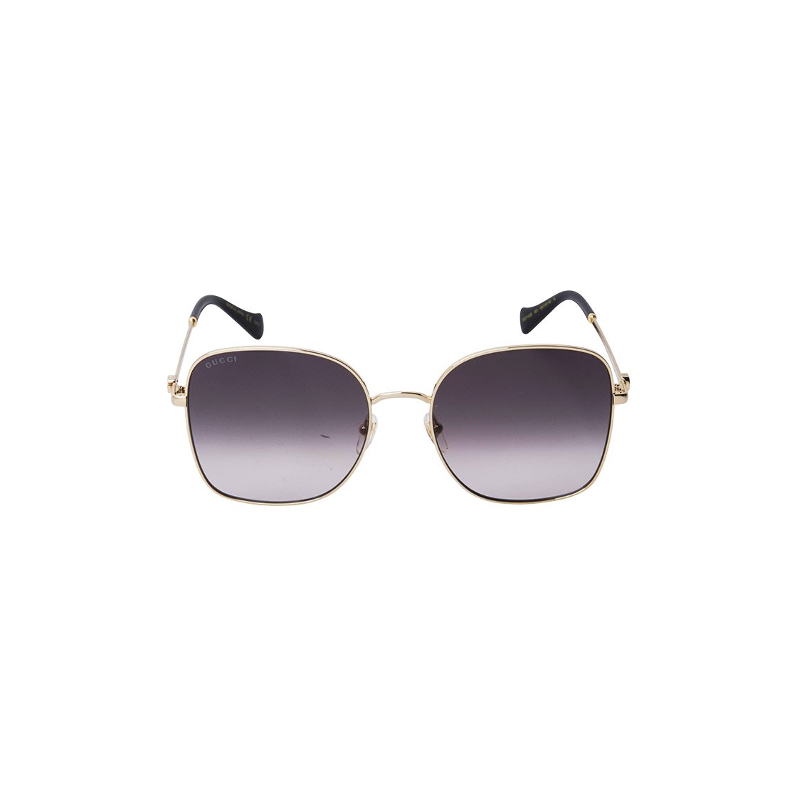 GG1143S-001 Gucci Square Metal Frame Sunglasses Gold