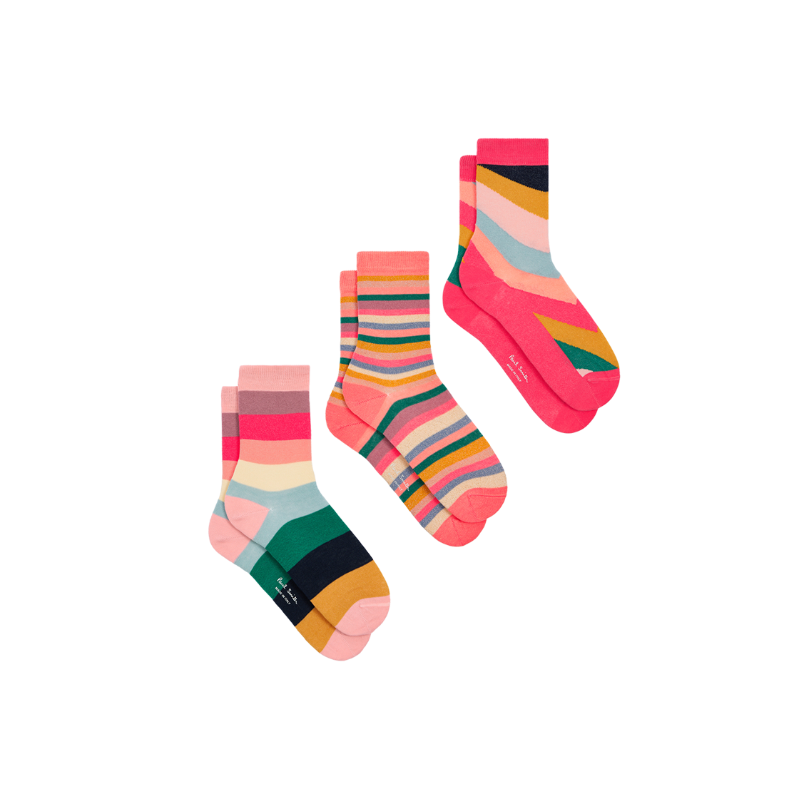 W1A-SOCK-PSWIRL-90 (W) Paul Smith Swirl Socks Multi Color (3 Pack)