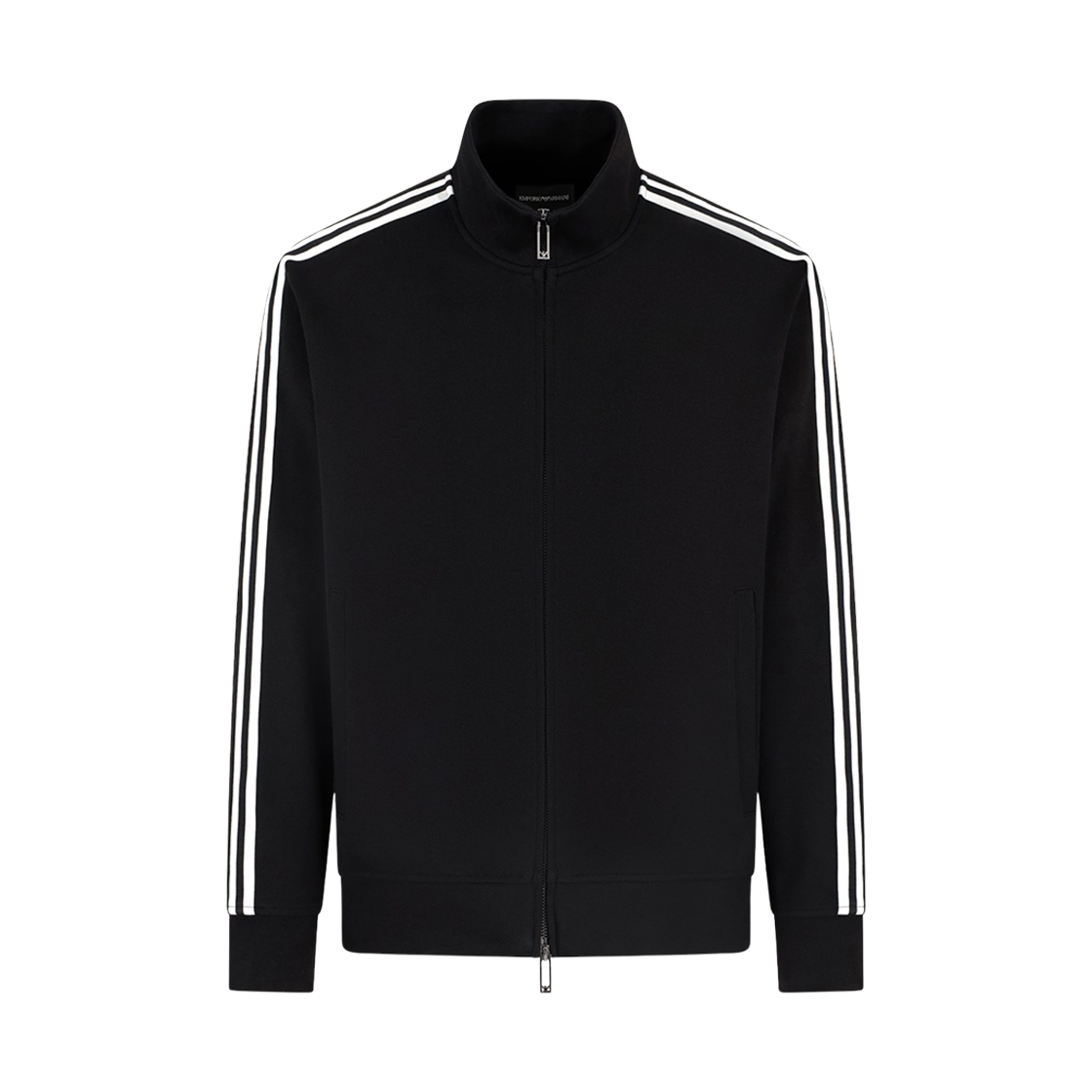 엠포리오 아르마니 ASV 로고 밴드 저지 풀집 스웨트셔츠 블랙(Emporio Armani ASV Full-Zip Sweatshirt in Jersey with Logo Bands Black) - 1