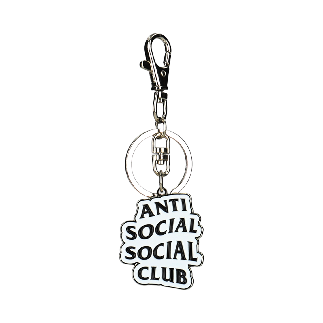 TI25B3401701 Anti Social Social Club Wave Logo Keychain White Black