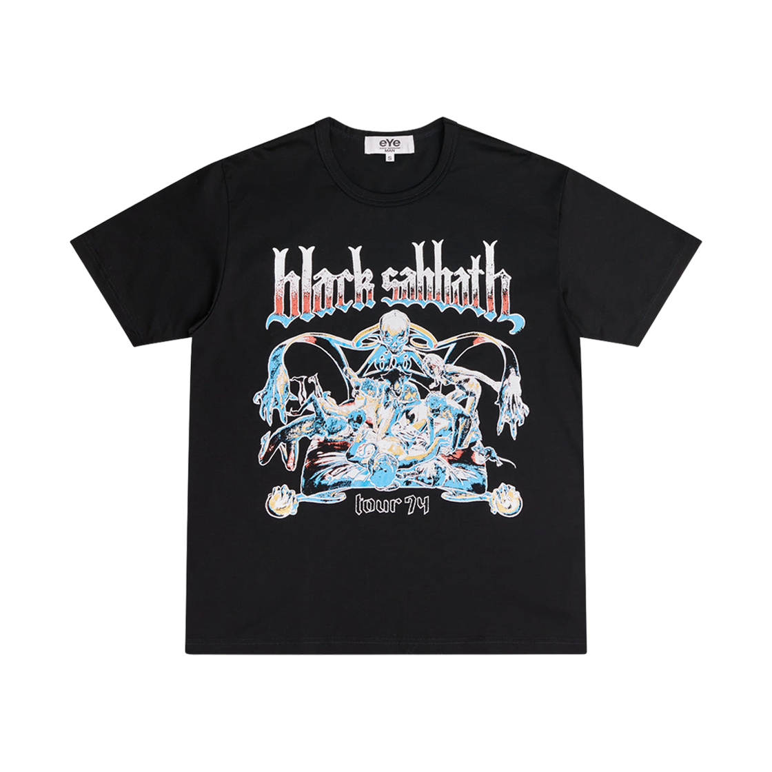 WO-T905-100 Junya Watanabe Black Sabbath Printed T-Shirt Black