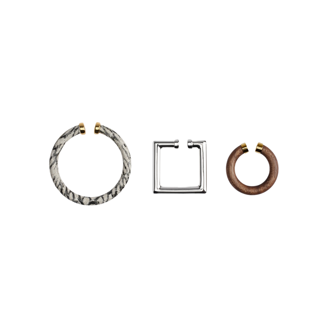 (W) 자크뮈스 라운드 스퀘어 이어 커프 멀티컬러((W) Jacquemus Round Square Ear Cuffs Multicolor) - 2