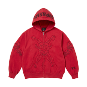 Supreme x Y's by Yohji Yamamoto Zip Up Hooded Sweatshirt Washed Red - 25FW