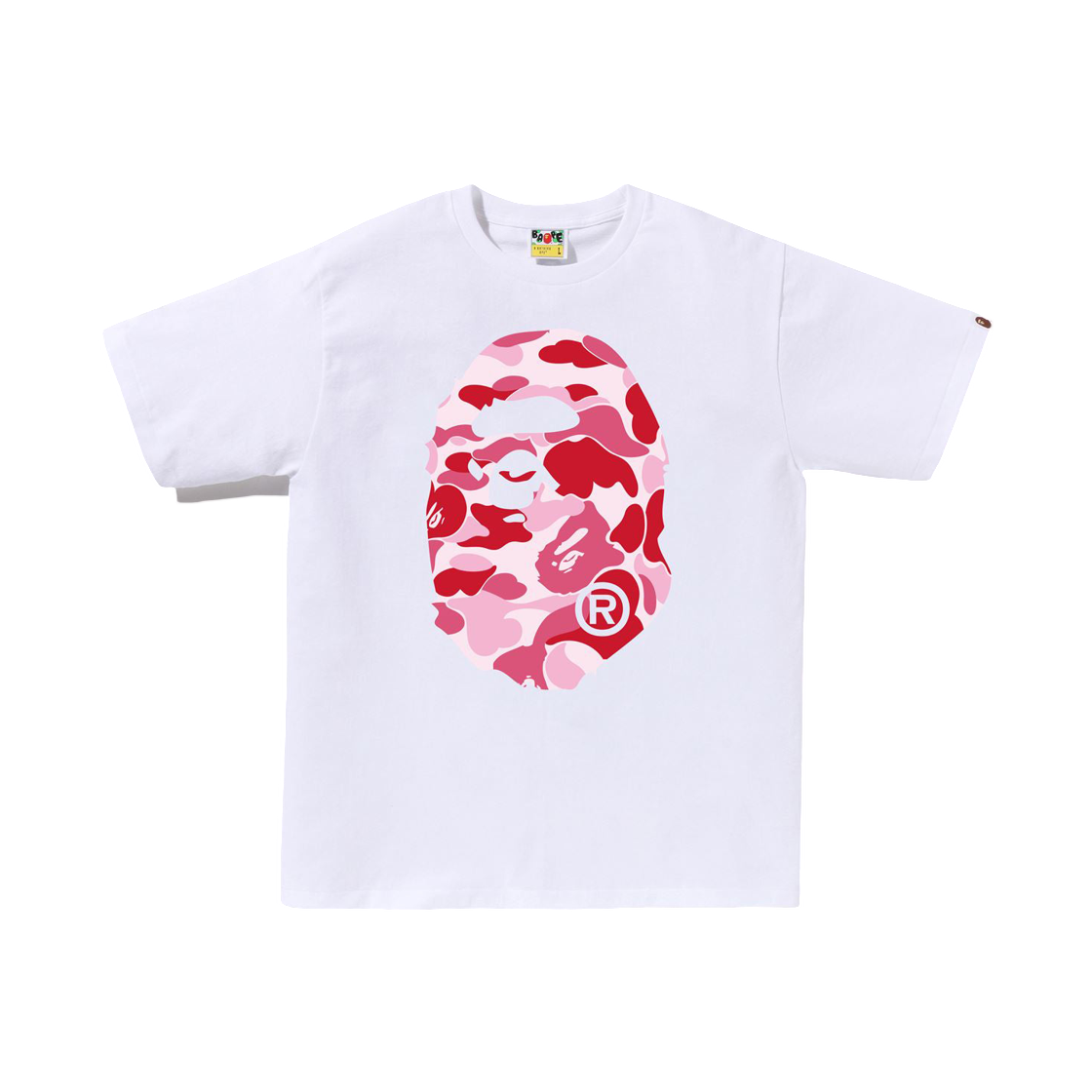 베이프 113 ABC 카모 빅 에이프 헤드 티셔츠 화이트 핑크(BAPE 113 ABC Camo Big Ape Head T-Shirt White Pink) - 1