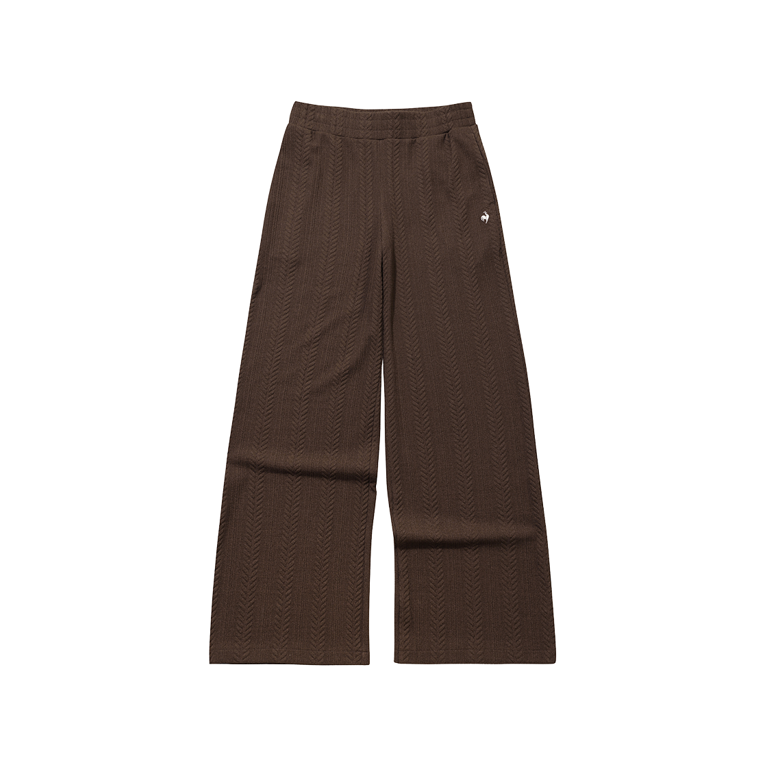 QQ322OFP91_BRW0 le coq sportif Women's Wide Fit Cable Jacquard Pants Brown