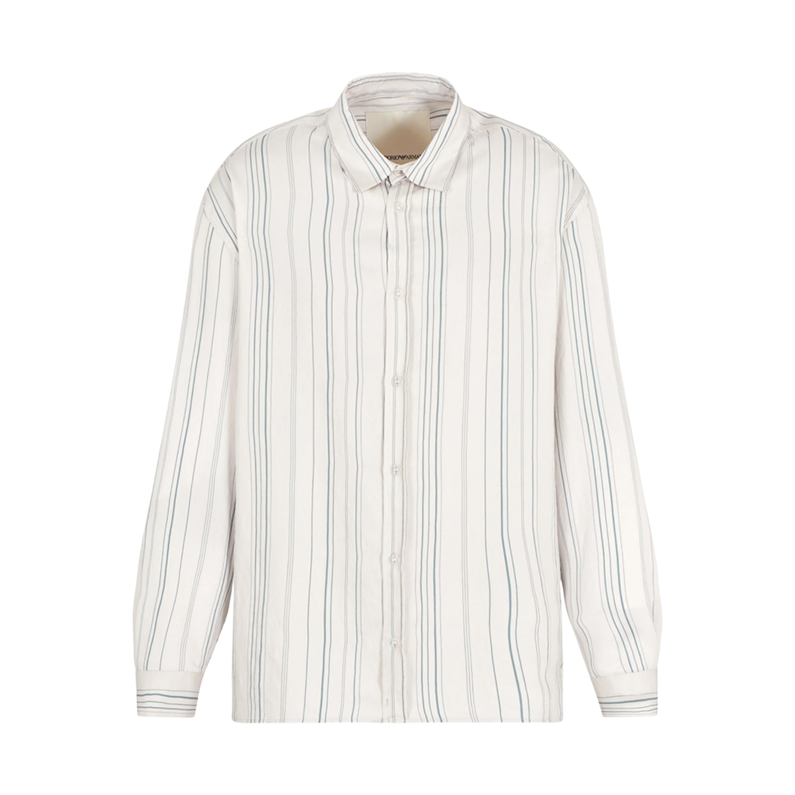 엠포리오 아르마니 ASV 피스 캡슐 컬렉션 올오버 스트라이프 모티프 셔츠 화이트(Emporio Armani ASV Peace Capsule Collection Allover Stripe Motif Shirt White) - 1