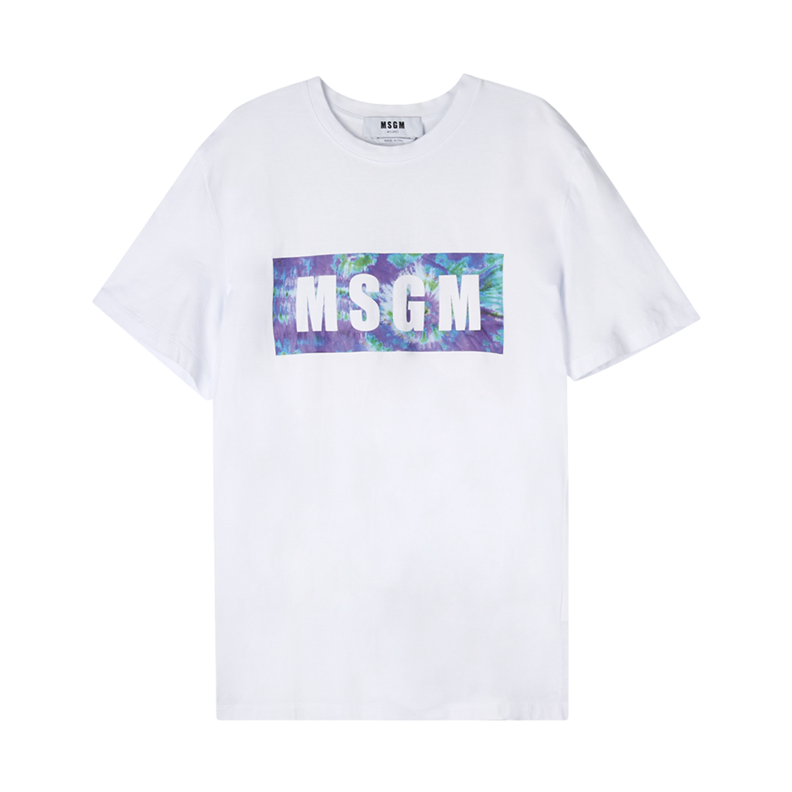 2840MM234-207098-01 MSGM Multi Square Logo Round T-Shirt White
