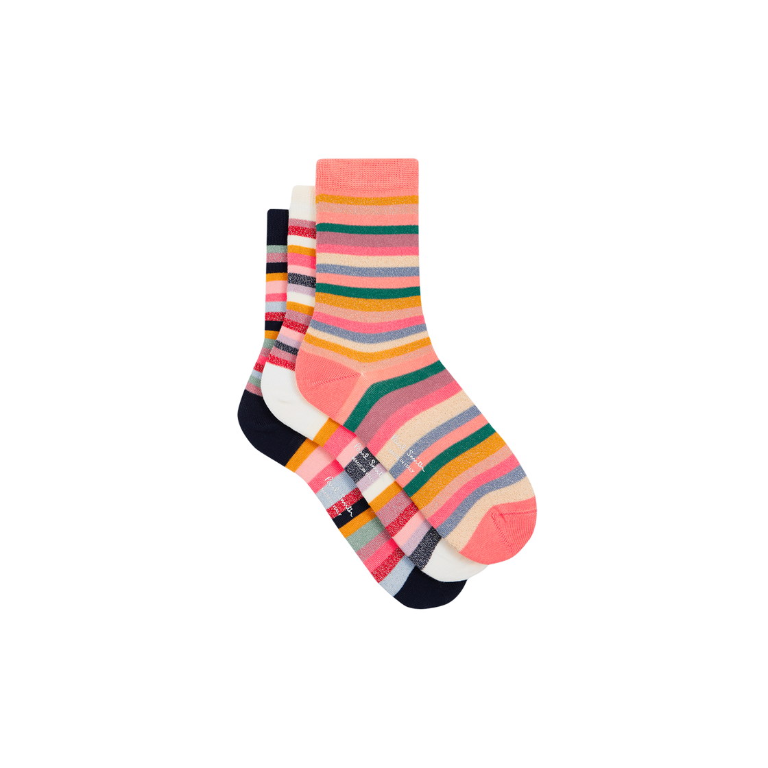 W1A-SOCK-P321-1A (W) Paul Smith Swirl Stripe Socks Multi Color (3 Pack)