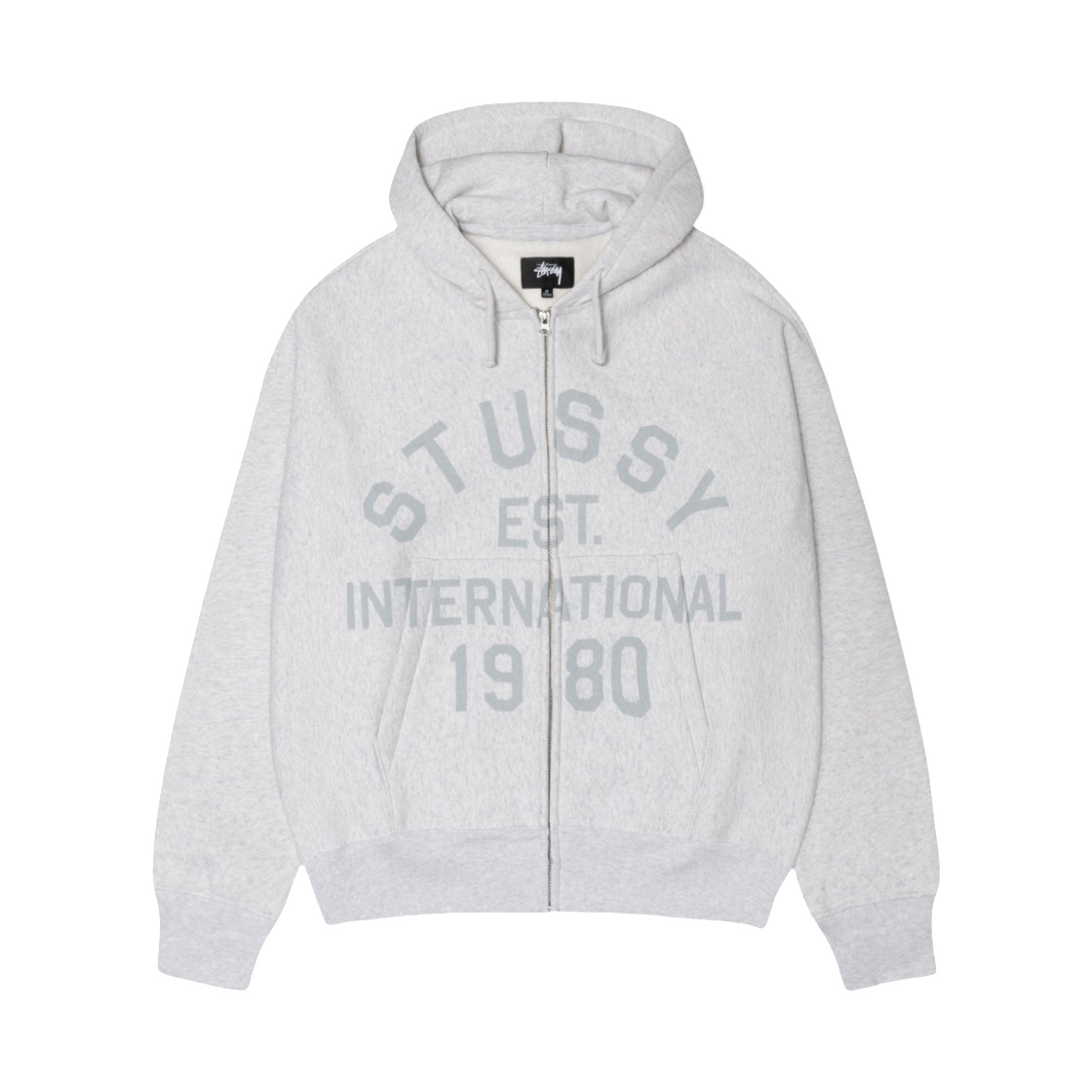 스투시 이스테블리시드 집 후드 애쉬 헤더(Stussy Established Zip Hoodie Ash Heather)