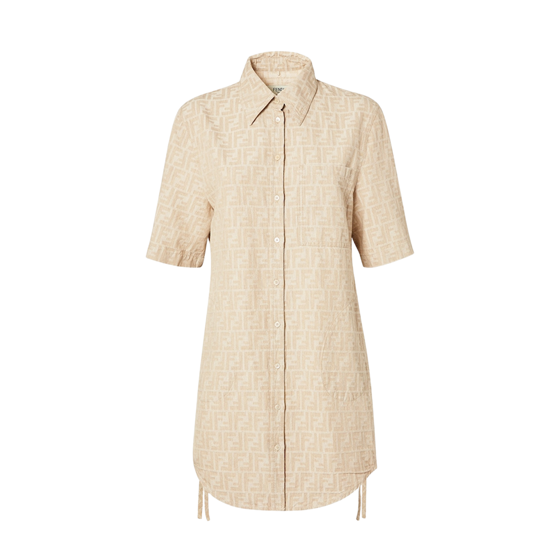 FLD562ASMFF1SAZ (W) Fendi FF Chambray Dress Beige
