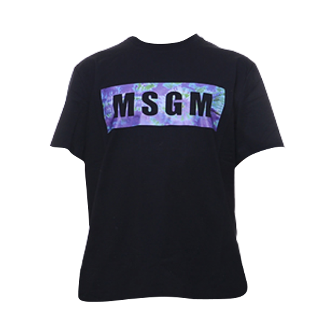 2840MM234-207098-99 MSGM Multi Square Logo Round T-Shirt Black