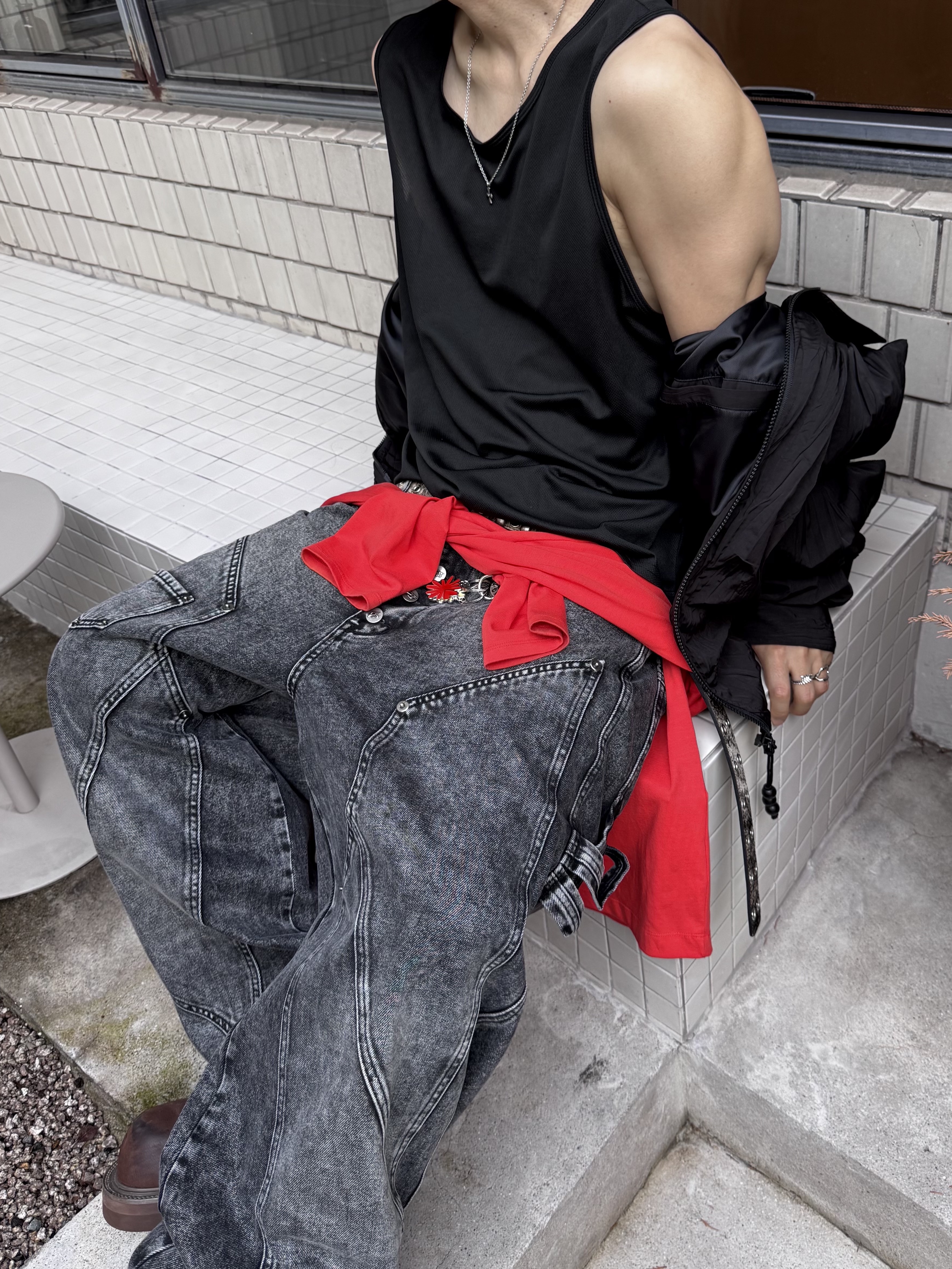 MJD x Kamien Double Hole Belt Oak Brown, SOULESURES BOLD BELUGA Espresso Brown 착용 스타일 - 8