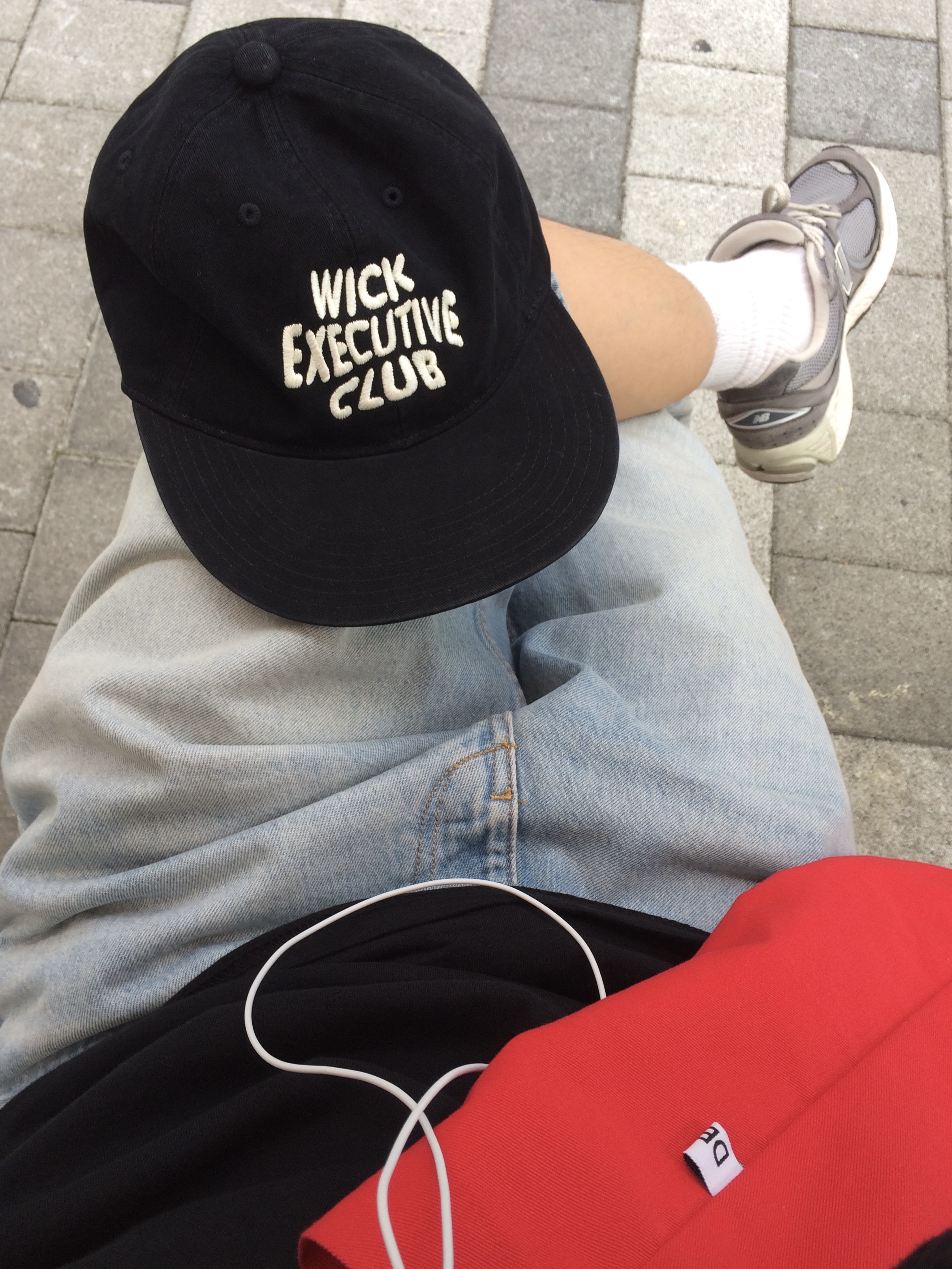Thisisneverthat T Logo L/S T-Shirt Black, Depc Logo Eco Bag Red 착용 스타일 - 6