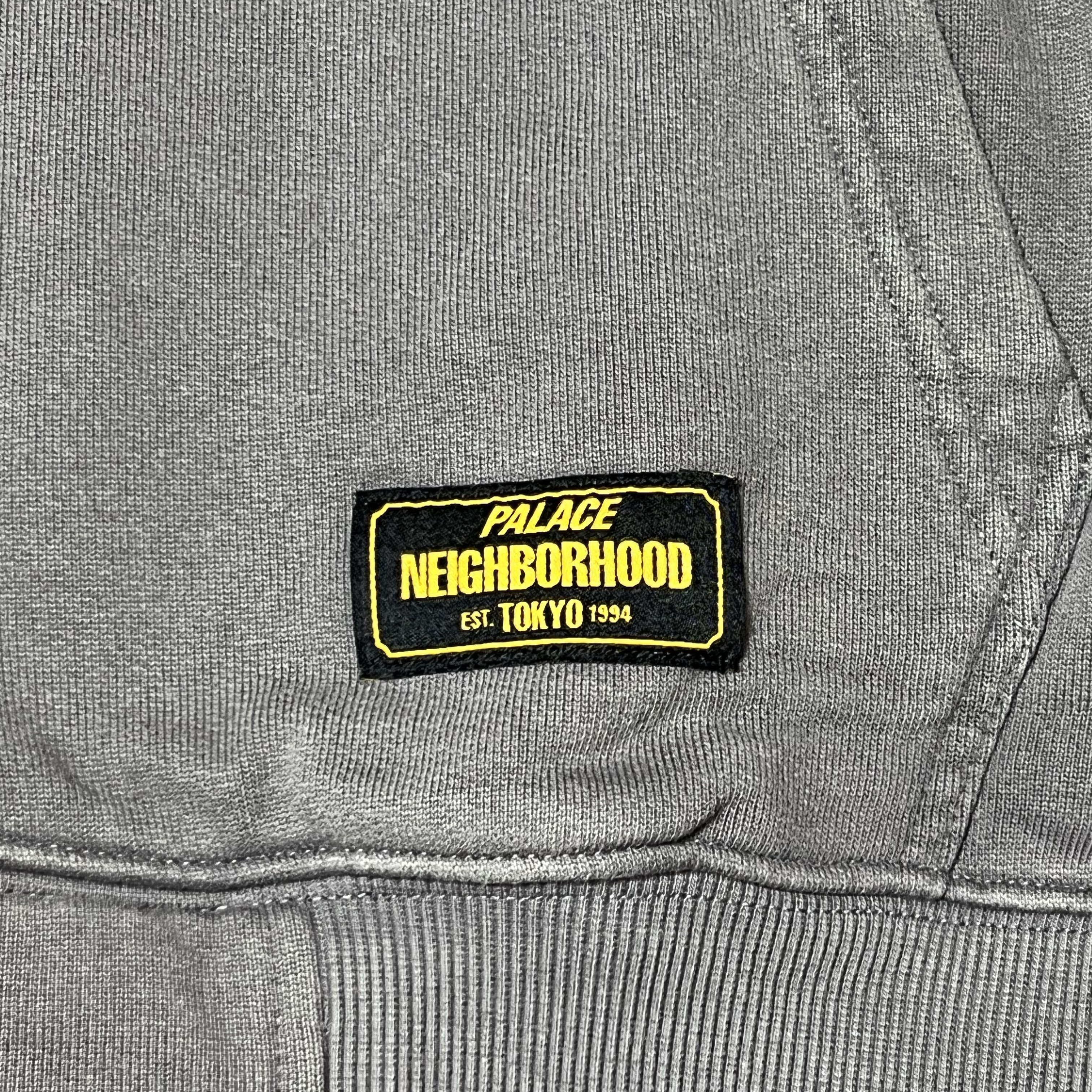 Palace x Neighborhood Skull Zip Hood Charcoal Tif - 25FW 착용 스타일 - 4