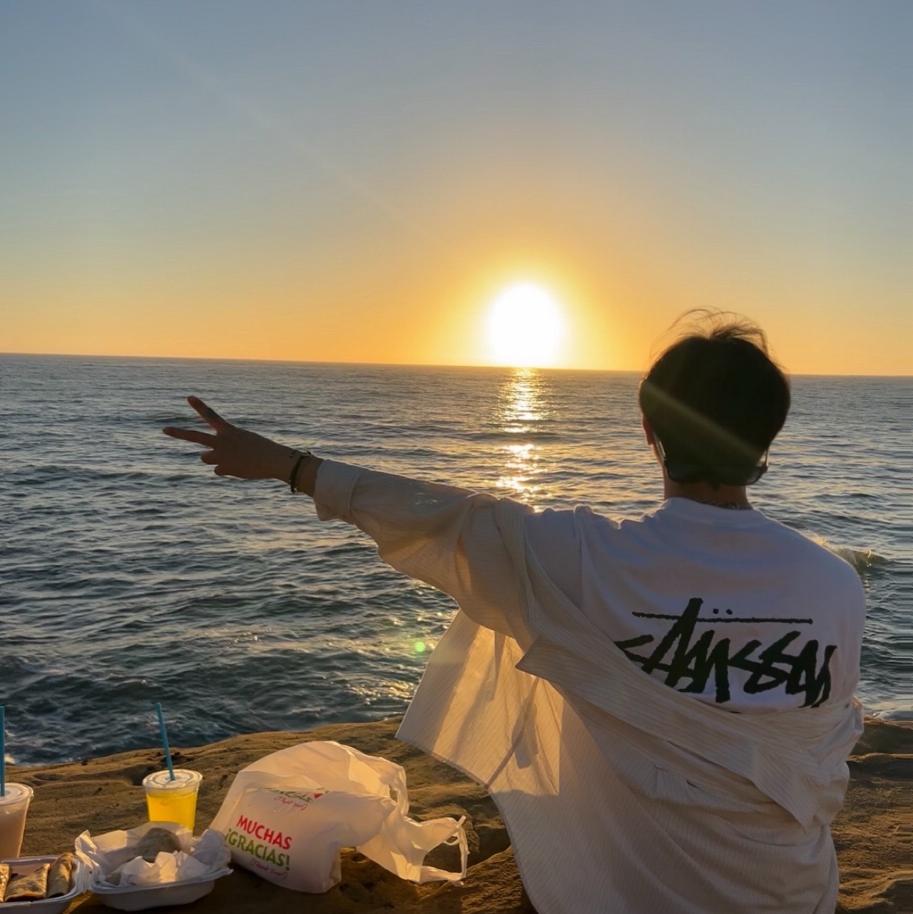 Stussy Stock Los Angeles T-shirt White 착용 스타일 - 2