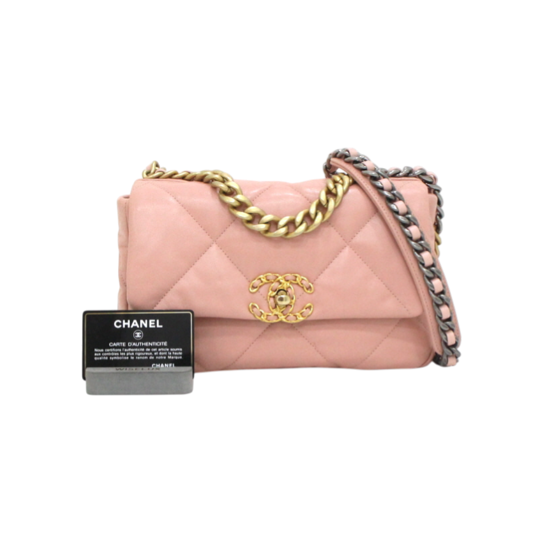 샤넬 AS1160 19 핑크 스몰(미디움) 플랩백 aa51904(Chanel 19 Pink Small(Medium) Flap Bag AS1160) - 1