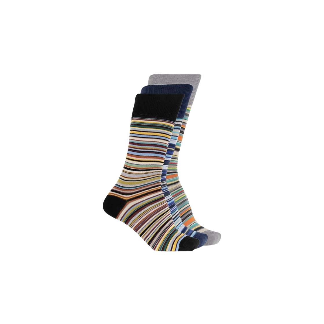 폴 스미스 시그니처 스트라이프 삭스 멀티 컬러 (3팩)(Paul Smith Signature Stripe Socks Multi Color (3 Pack))