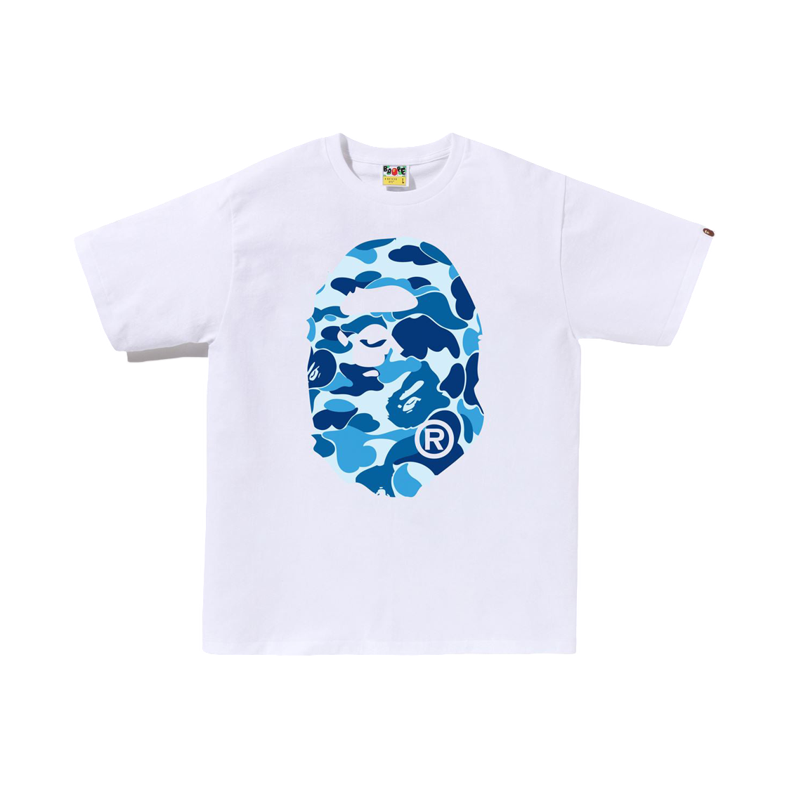 - BAPE 113 ABC Camo Big Ape Head T-Shirt White Blue