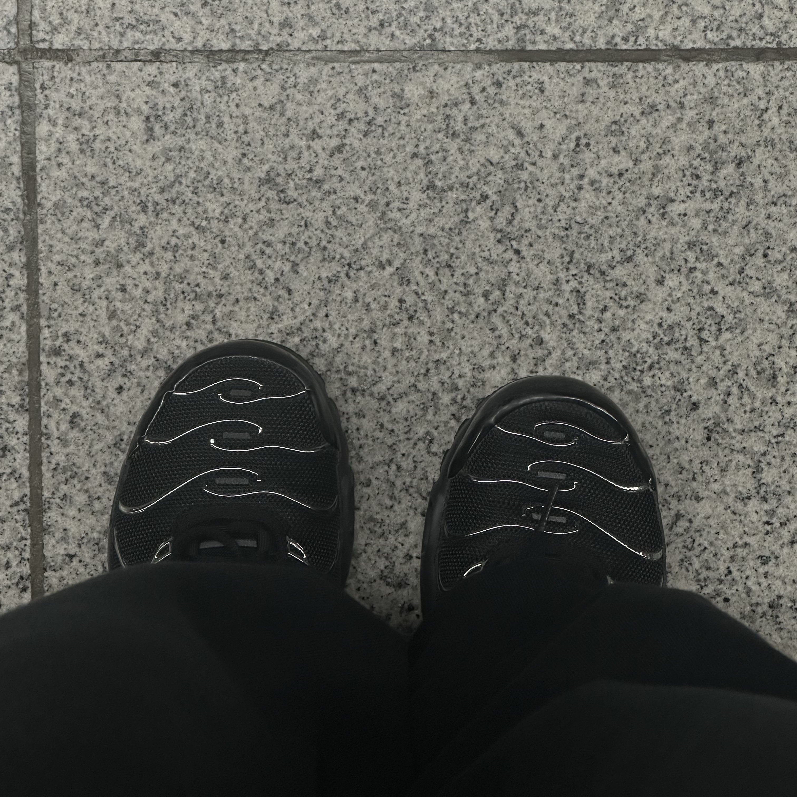 (W) Nike Air Max Plus SE Black Metallic Silver 착용 스타일