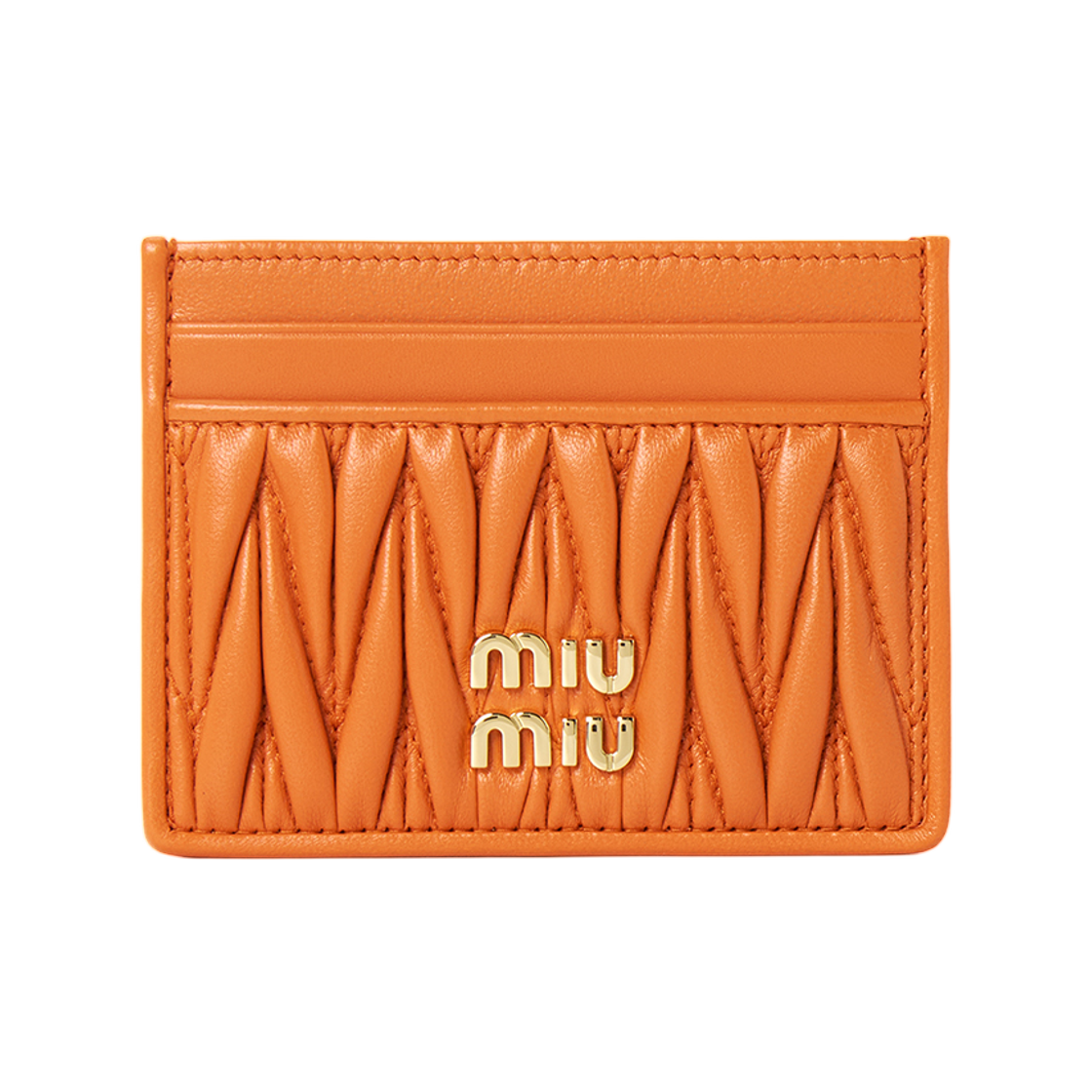 미우 미우 마테라쎄 카드 홀더 월렛 오렌지(Miu Miu Matelasse Card Holder Wallet Orange)