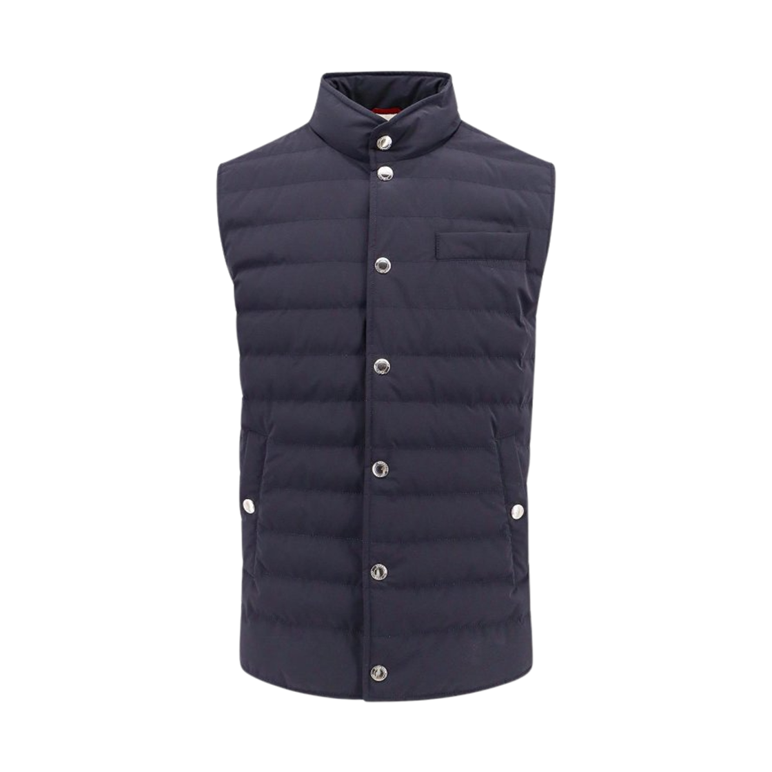 MM4911711-CZV03 Brunello Cucinelli Bonded Taffeta Lightweight Down Vest Navy
