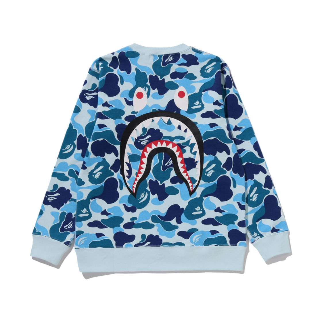 (키즈) 베이프 196 ABC 카모 샤크 크루넥 스웨트셔츠 블루((Kids) BAPE 196 ABC Camo Shark Crewneck Sweatshirt Blue) - 2