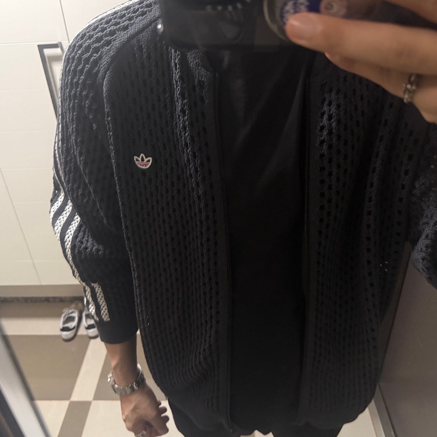 Adidas x Clot Crochet Track Top Carbon - KR Sizing 착용 스타일 - 2