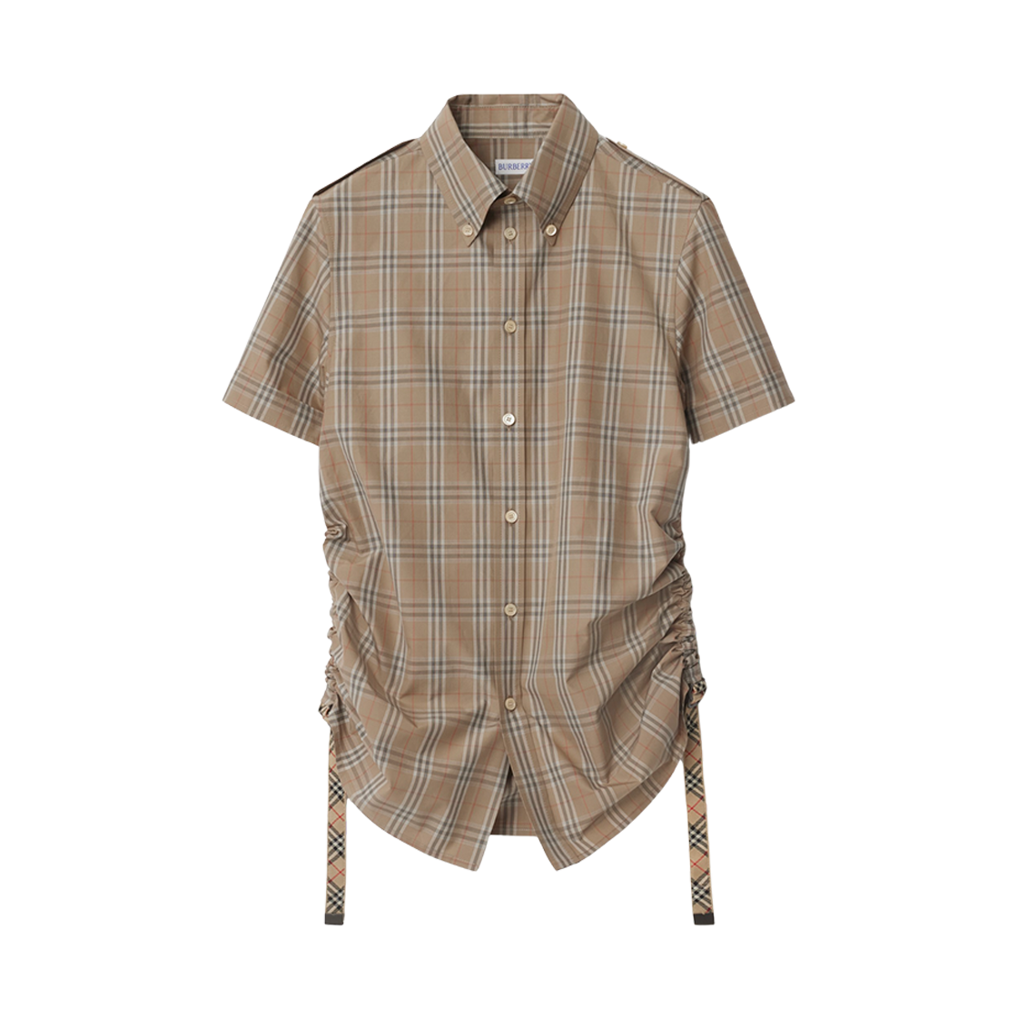 (W) 버버리 슬림 핏 체크 코튼 셔츠 넛((W) Burberry Slim Fit Check Cotton Shirt Nut) - 1