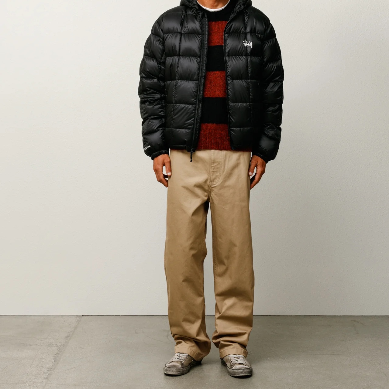 Stussy Midweight Hooded Puffer Black 착용 스타일