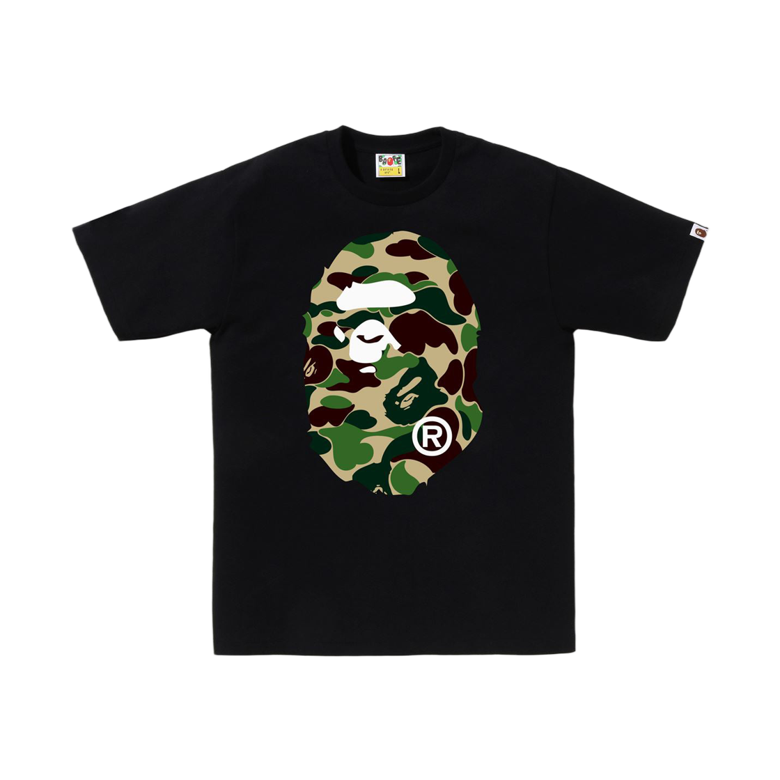 베이프 113 ABC 카모 빅 에이프 헤드 티셔츠 블랙 그린(BAPE 113 ABC Camo Big Ape Head T-Shirt Black Green) - 1