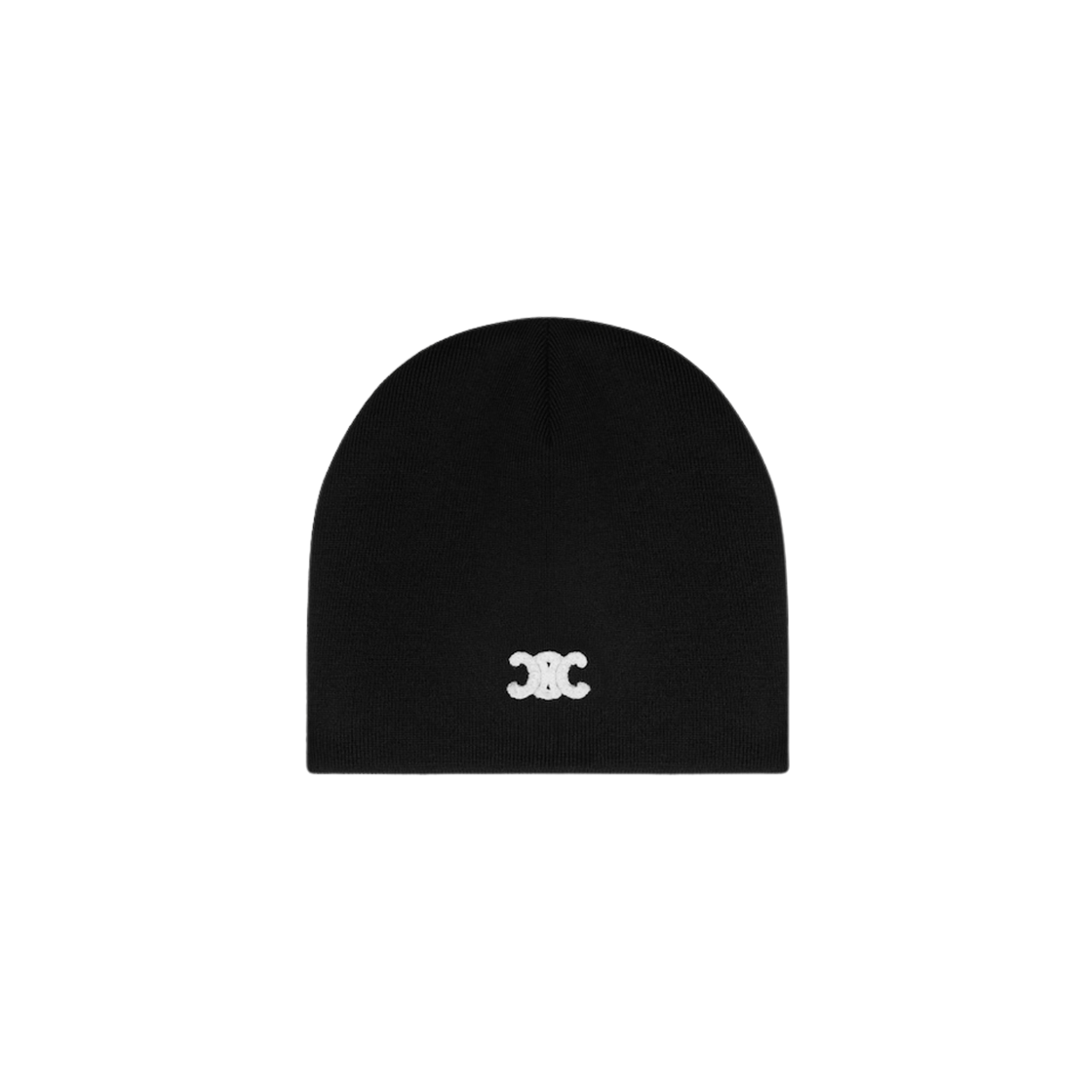 AA0B60J71-38NO Celine Triomphe Beanie in Wool Black