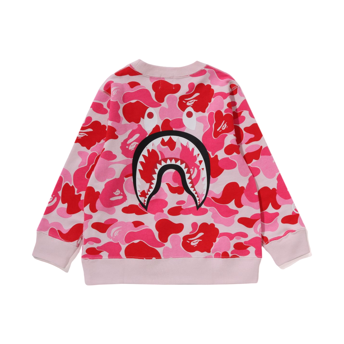 (키즈) 베이프 191 ABC 카모 샤크 크루넥 스웨트셔츠 핑크((Kids) BAPE 191 ABC Camo Shark Crewneck Sweatshirt Pink) - 2