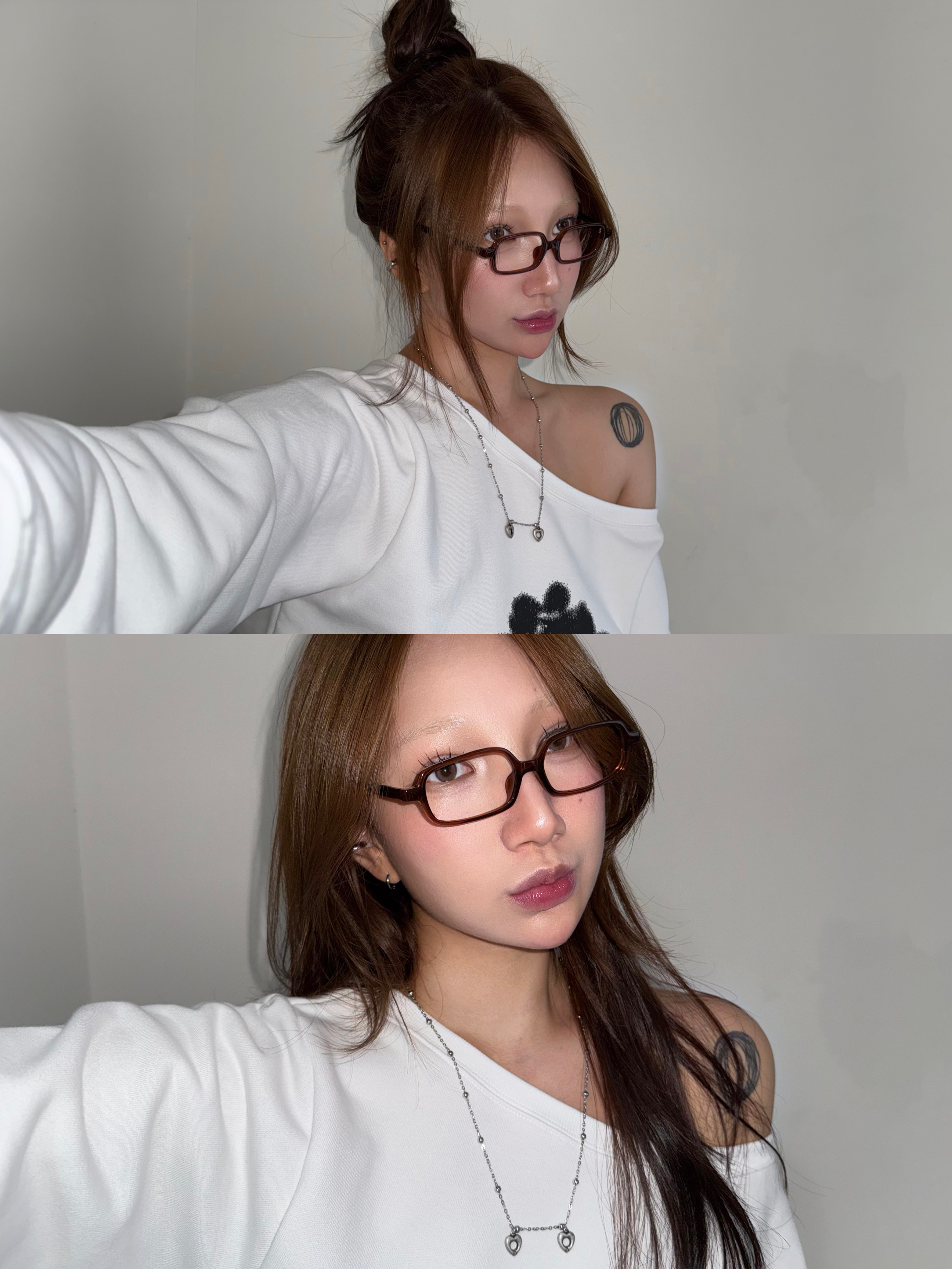 Nff Deep Love Necklace Silver 착용 스타일