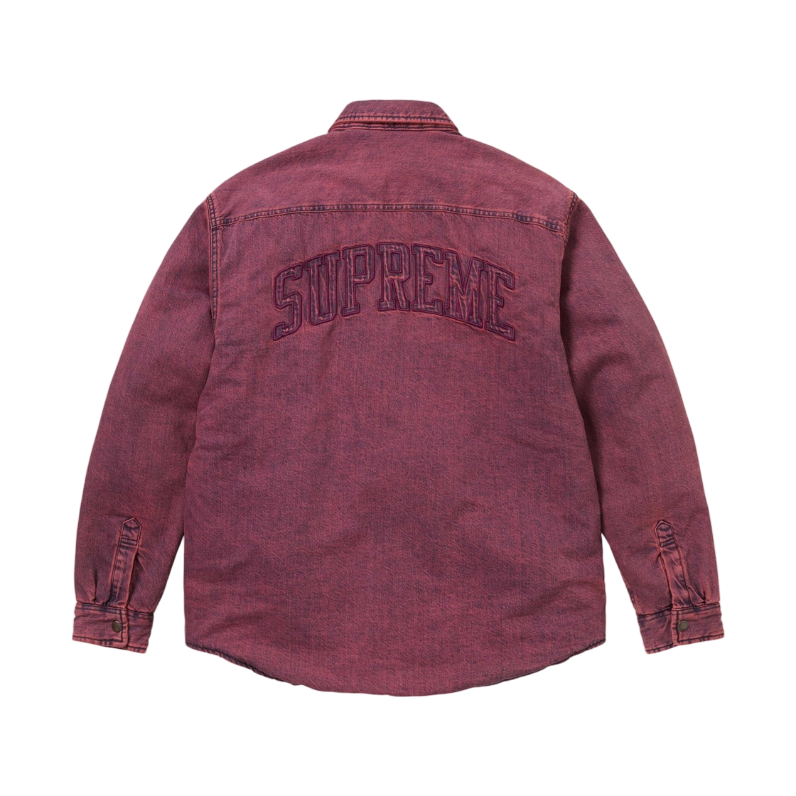 슈프림 셔링 라인드 데님 워크 셔츠 오버다이드 핑크 - 25FW(Supreme Shearling Lined Denim Work Shirt Overdyed Pink - 25FW) - 2